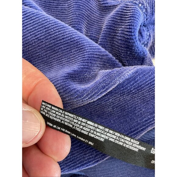 Free People Movement Sweatshirt Velour Cropped Oversized 1/2 zip boxy Blue sz LG - Picture 8 of 11